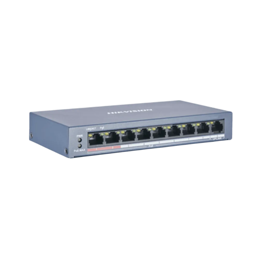 HIKVISION SWITCH POE - 8 PUERTOS POE 10/100 / 1 PUERTOS GIGABIT COMBO / 60W DS-3E1309P-EI-M