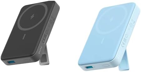 [ANKER-633] Batería Magnética Anker 633, Cargador Portátil Inalámbrico Plegable de 10,000mAh, Power Bank de 20W USB-C Power Delivery con Soporte, Compatible con Magsafe para iPhone Series 16/15/14/13/12